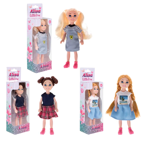 КУКЛА "Alisa Little Love", 14,4 см, КОМПЛЕКТ 6ШТ АССОРТИ, 3 вида, 1TOY 666147 - МСК «Форвард»