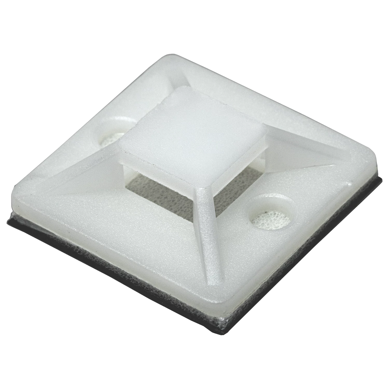 Площадка самоклеящаяся для крепления стяжи (хомута) 25х25мм КОМПЛЕКТ 100 штук, белая SONNEN, 607926