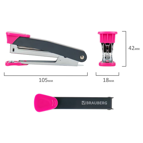 Степлер №10 металлический BRAUBERG "UNIVERSAL GT", до 16 листов,с антистеплером, красный, 272751 - МСК «Форвард»
