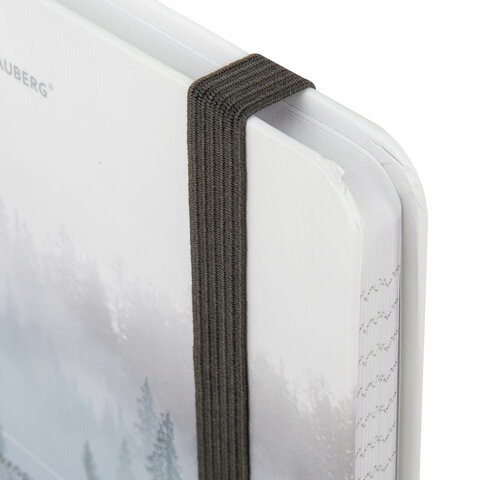 Блокнот с резинкой в клетку 96 л., А5 145х203 мм, твердая обложка, BRAUBERG, "Туман", 116315 - МСК «Форвард»