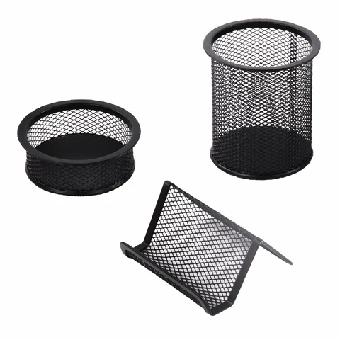 Настольный набор из металла BRAUBERG "Germanium", 7 предметов, черный, 231962 - МСК «Форвард»