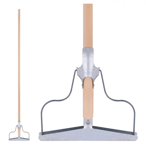 Швабра для пола с металлическим зажимом, деревянный черенок 120 см, рабочая часть 20 см ШВА 094 606626