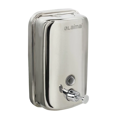 Дозатор для жидкого мыла LAIMA BASIC, 1 л, нержавеющая сталь, зеркальный, 601796 - МСК «Форвард»