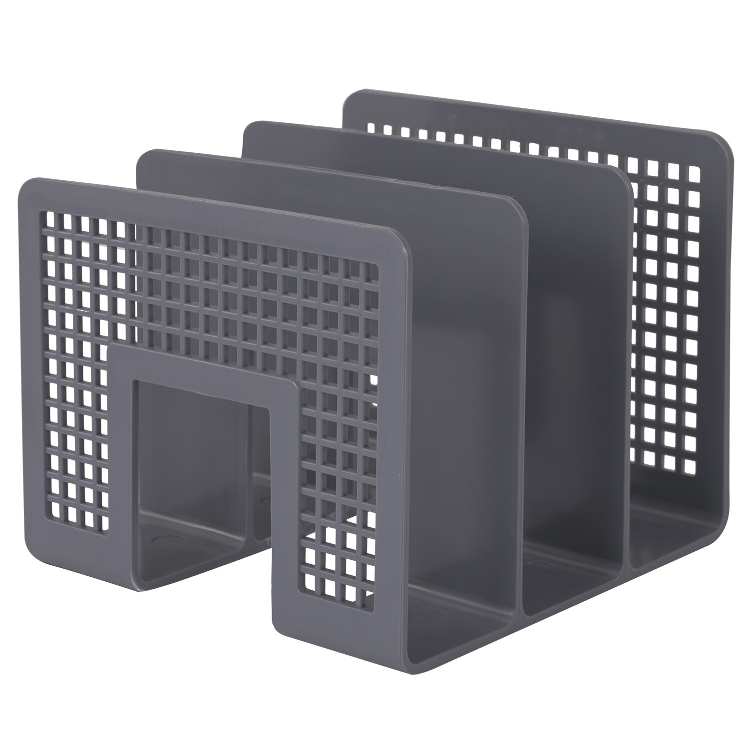 Лоток-сортер для бумаг BRAUBERG "Office-Expert", 3 отделения, 207х212х168 мм, сетчатый серый, 238022