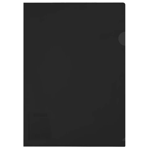 Папка-уголок жесткая, непрозрачная (тонированная), А4, BRAUBERG UNIVERSAL, черная, 0,18 мм, 273056 - МСК «Форвард»