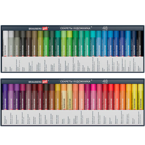 Пастель масляная художественная BRAUBERG ART "Секреты художника", 48 цветов, круглое сечение, 182098 - МСК «Форвард»