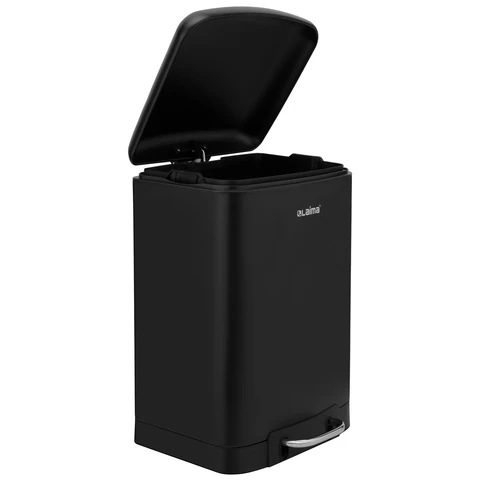 Ведро мусорное с педалью 12 л, крышка с доводчиком, черное матовое, металл, LAIMA ULTRA, 701565 - МСК «Форвард»