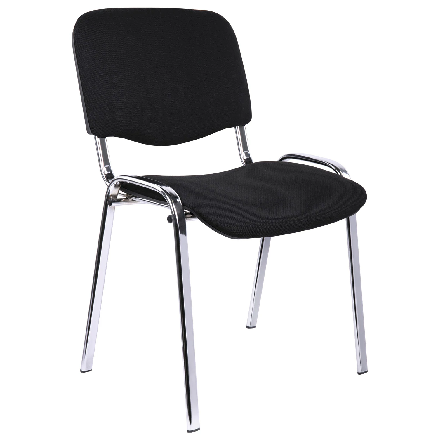 Стул для персонала и посетителей "ИЗО", хром. каркас, ткань черная С-11, В-14  530064