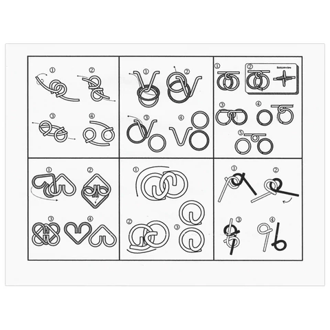 Головоломки металлические ЗОЛОТАЯ СКАЗКА (уровень сложности "НОВИЧОК"), набор 6 штук, 662087 - МСК «Форвард»