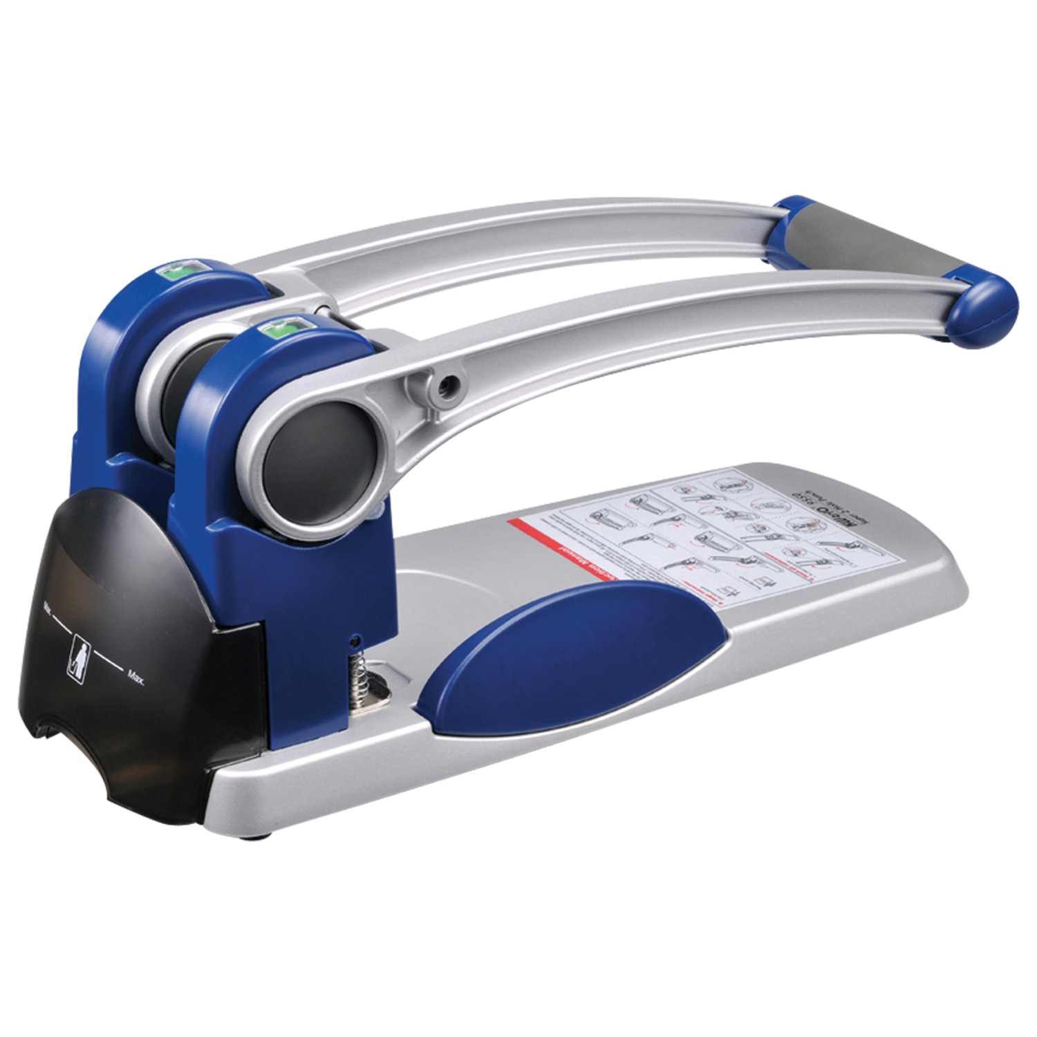 Дырокол металлический СУПЕРМОЩНЫЙ KW-trio, до 300 листов, серебристый с синими вставками, 9550 -9550 225145