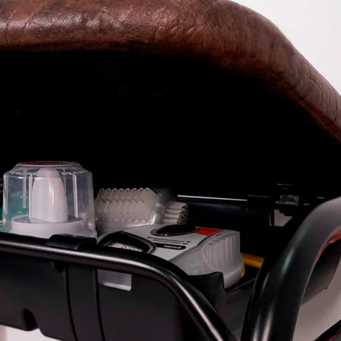 Банкетка для обуви "Альфа-13СЯ", 450х300х480 мм, 2 полки, ящик, металл/кожзам, черный/коричневый, ПДОА13СЯ Ч ZMI 700920 - МСК «Форвард»