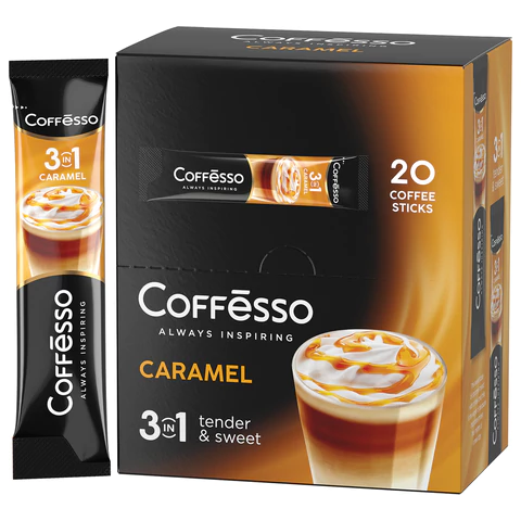 Кофе растворимый порционный COFFESSO "3 в 1 Caramel", 20ШТ пакетик 14 г, 102906 623402 - МСК «Форвард»