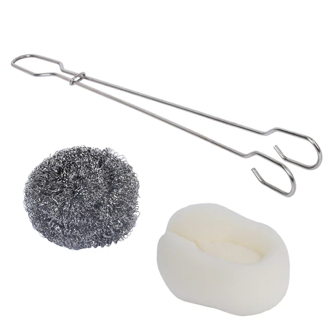 Ершик металлический 32 см кухонный для мытья бутылок и термосов, ДВЕ ГУБКИ в комплекте, LAIMA (ЛАЙМА), 700066