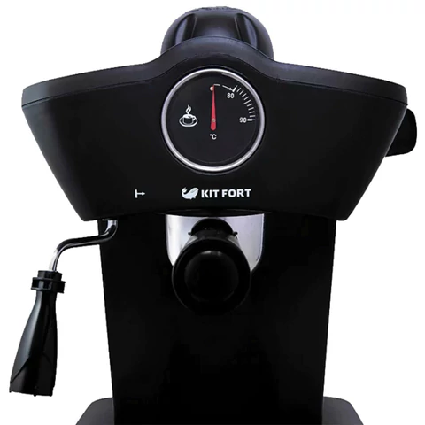 Кофеварка рожковая KITFORT КТ-706, 800 Вт, объем 0,25 л, 3,5 бар, ручной капучинатор, черная 454863 - МСК «Форвард»