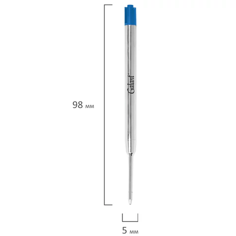 Стержень шариковый тип PARKER, СИНИЙ, пишущий узел 1 мм, металл, 98 мм, блистер, GALANT, 170383 - МСК «Форвард»