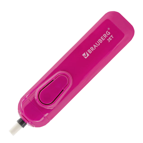 Ластик электрический BRAUBERG "JET", питание от 2 батареек ААА, 8 сменных ластиков, розовый, 229617 - МСК «Форвард»