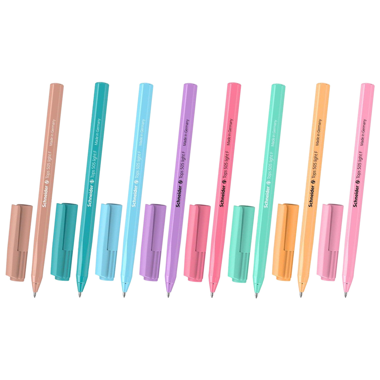Ручка шариковая SCHNEIDER (Германия) Tops 505 F Light Pastel, СИНЯЯ, пастель ассорти, 0,8мм, 150520143755 