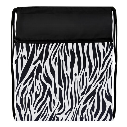 Мешок для обуви BRAUBERG БОЛЬШОЙ, с ручкой, карман на молнии, сетка, 49х41 см, "Zebra", 271611 - МСК «Форвард»