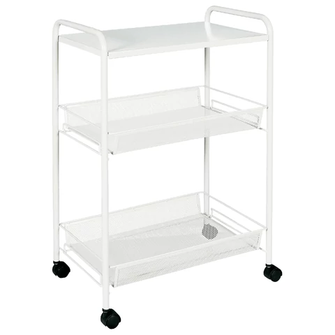 Этажерка офисно-бытовая "Ладья-33КС", 650х450х300 мм, 2 яруса + столик, металл, белая, Э 356 Б 700933 - МСК «Форвард»