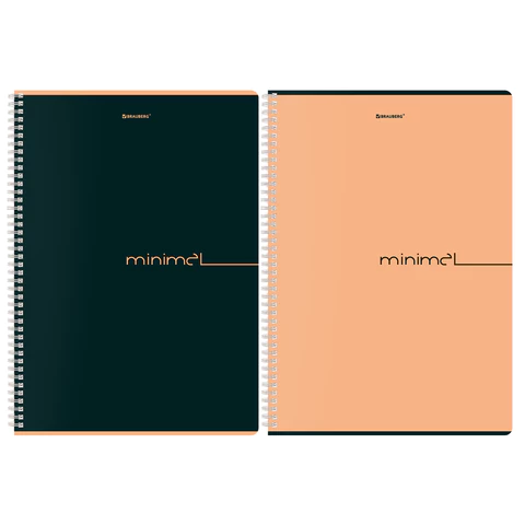 Тетрадь А4, 96 л., BRAUBERG, гребень, клетка, матовая ламинация, "Минимал_Цвет" (микс в спайке), 405319 - МСК «Форвард»