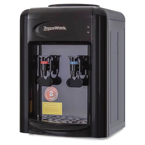 Кулер для воды AQUA WORK 0.7-TDR, настольный, НАГРЕВ/ЭЛЕКТРОННОЕ ОХЛАЖДЕНИЕ, 2 крана, черный, 34502 458575 минпромторг - МСК «Форвард»