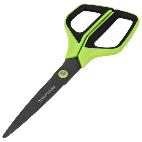 Ножницы BRAUBERG "JET Special", салатовые, 210 мм, 3-сторонняя заточка, тефлоновое покрытие, 238852 - МСК «Форвард»
