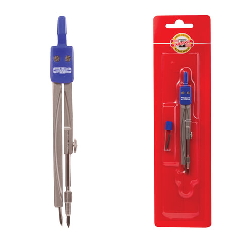 Циркуль KOH-I-NOOR 122мм, металлический, запасной грифель, в блистере, 04901B0100BLRU 210474