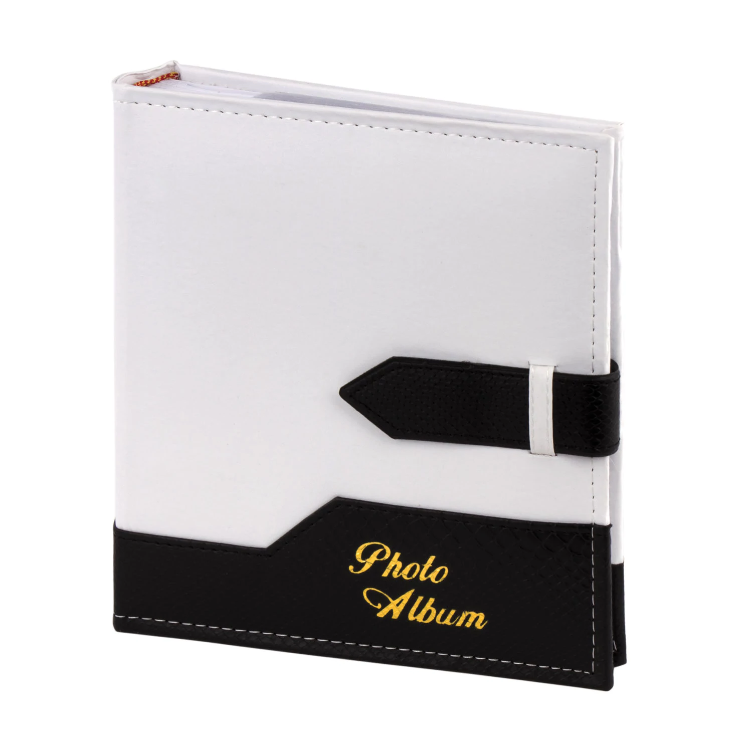 Фотоальбом BRAUBERG на 200 фото 10*15 см, под замшу, бумажные страницы, бокс, белый с черным, 391114