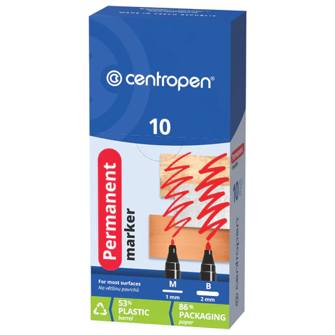 Маркер перманентный CENTROPEN 2846, ЗЕЛЕНЫЙ тонкий наконечник, 1 мм, 628469410 151115 - МСК «Форвард»