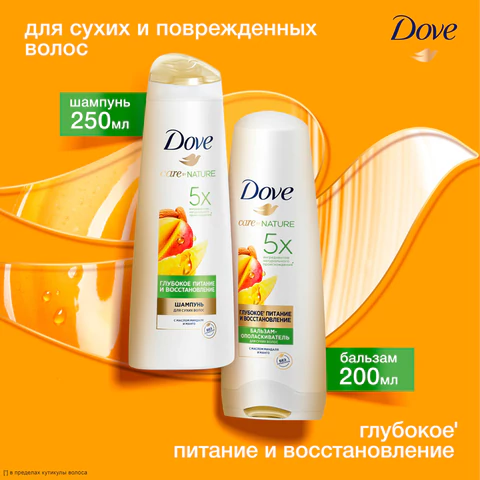 Подарочный набор DOVE "Глубокое питание и восстановление" Шампунь 250 мл + Бальзам 200 мл 700623 - МСК «Форвард»