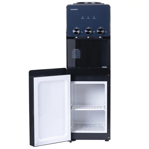 Кулер для воды SONNEN FSE-03RTi, напольный, НАГРЕВ/ОХЛАЖДЕНИЕ ЭЛЕКТРОННОЕ, шкафчик, 3 крана, титановый синий, 455746 - МСК «Форвард»