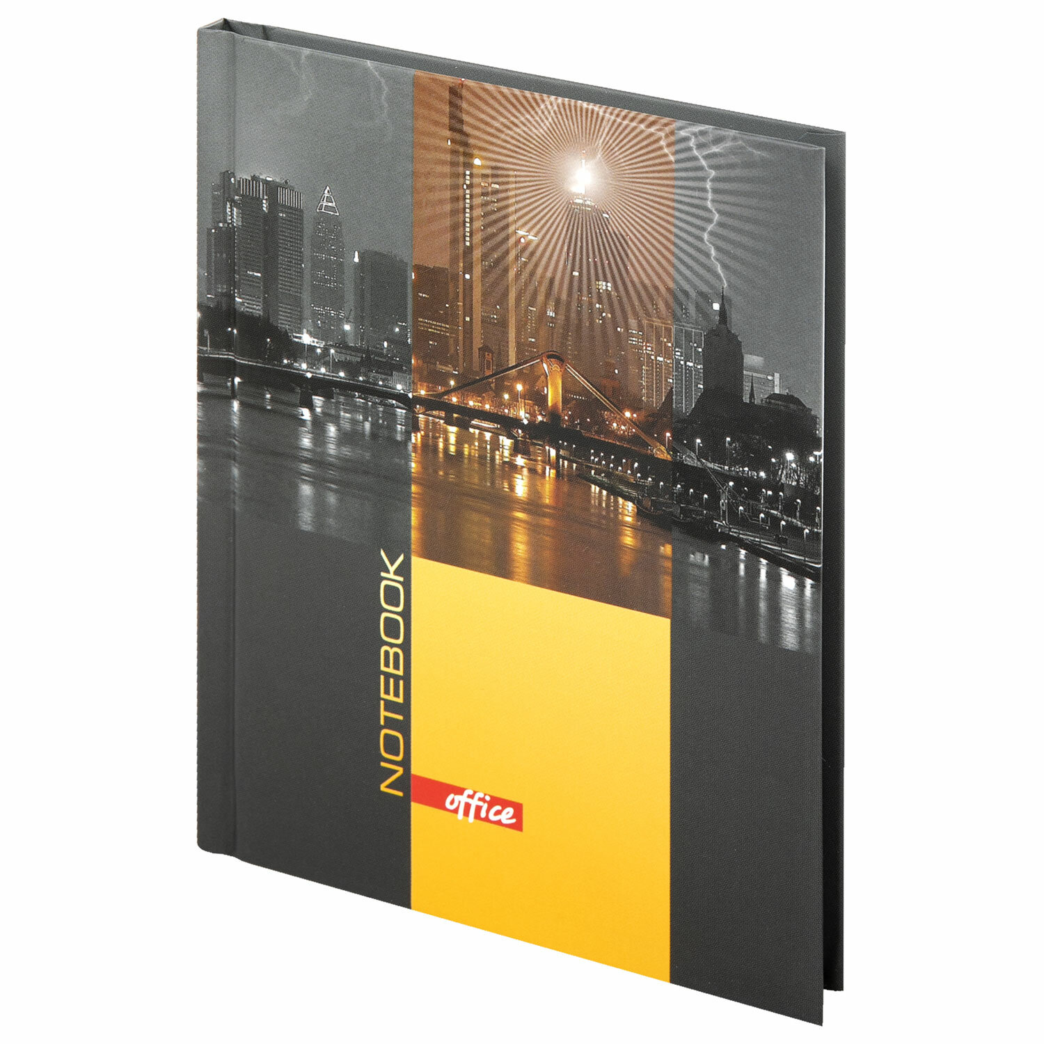 Блокнот МАЛЫЙ ФОРМАТ 110х147мм, А6, 80л, твердый, клетка, выборочный лак, BRAUBERG, Город, 123246