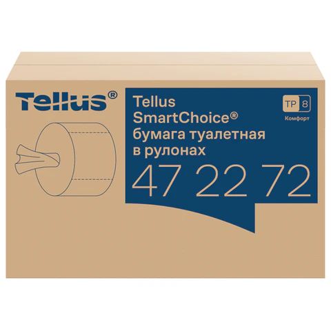 Бумага туалетная 207 м, Tellus/TORK (Система T8) SmartOne, ADVANCED, КОМПЛЕКТ 8 рулонов, 2-слойная, 472272 115083 минпромторг - МСК «Форвард»