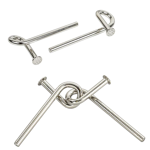 Головоломки металлические большие ЗОЛОТАЯ СКАЗКА, набор 6 штук, ГВОЗДИ, 664925 - МСК «Форвард»