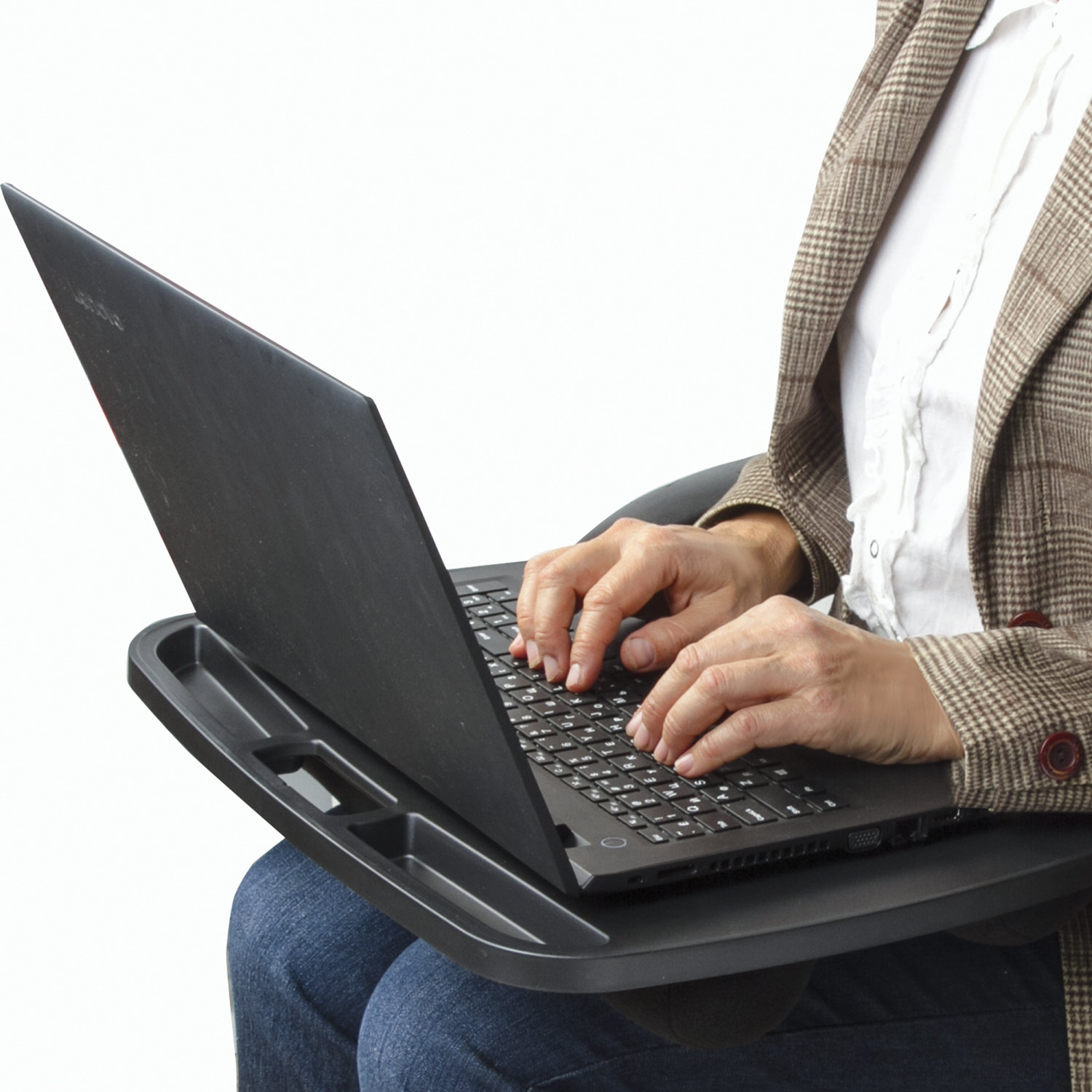 Подставка-столик с мягкими подушками, для ноутбука и творчества BRAUBERG, 480*335мм, черный, 512668