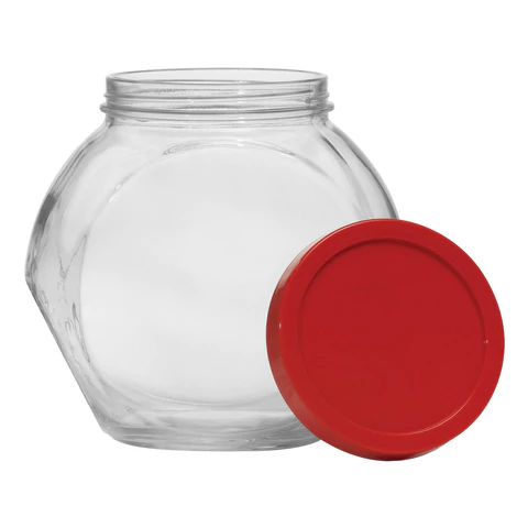 Банка для сыпучих продуктов, с красной крышкой, объем 2000 мл, стекло, PASABAHCE "БЕЛЛА", 80002СЛ1 700563 - МСК «Форвард»