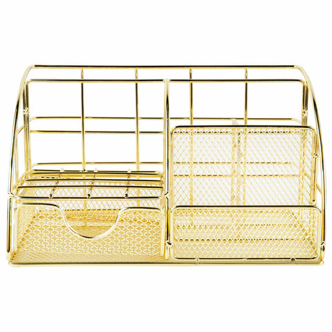 Органайзер для косметики и мелочей металлический 5 секций, MONTE VITA, 140х220х127 мм, золото, 272477 - МСК «Форвард»
