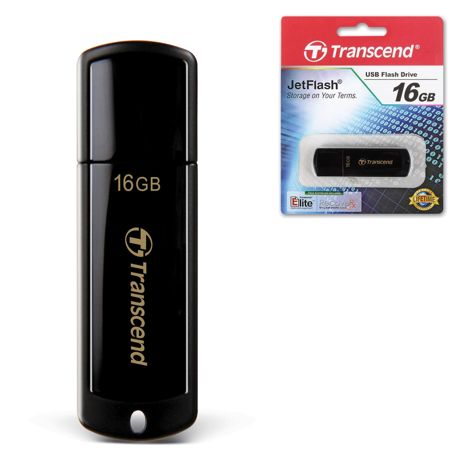 Флеш-диск 16GB TRANSCEND JetFlash 350 USB 2.0, черный, TS16GJF350 510968