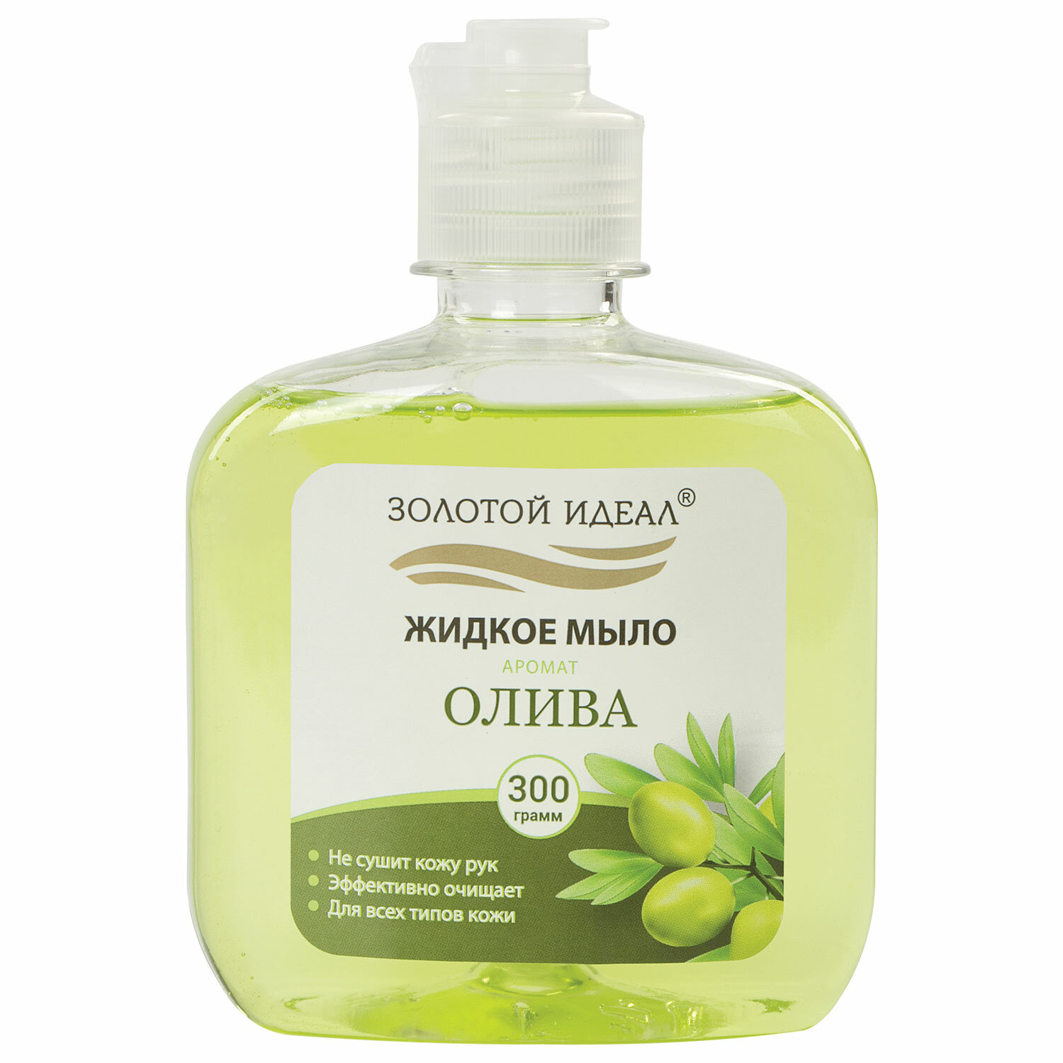 Мыло жидкое 300г ЗОЛОТОЙ ИДЕАЛ "Олива", флип топ, 606776