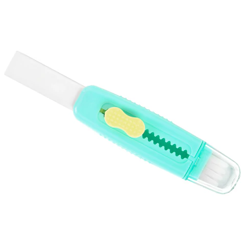 Ластики выдвижные с кистью 2 в 1 BRAUBERG "Slider Duo", НАБОР 4 ШТУКИ, 85х21х15 мм, пастельные цвета ассорти, блистер, 271993 - МСК «Форвард»