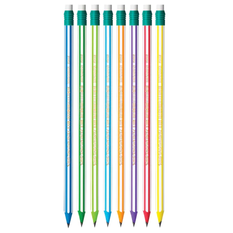 Карандаш чернографитный BIC, 1 шт., "Evolution Stripes", HB, с ластиком, корпус ассорти, 8960342 180921 - МСК «Форвард»