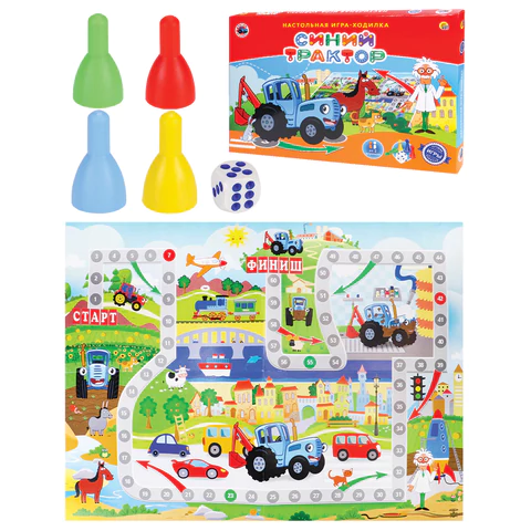 Игра-ходилка настольная детская, Рыжий кот СИНИЙ ТРАКТОР, РК, ИН-6130 666295
