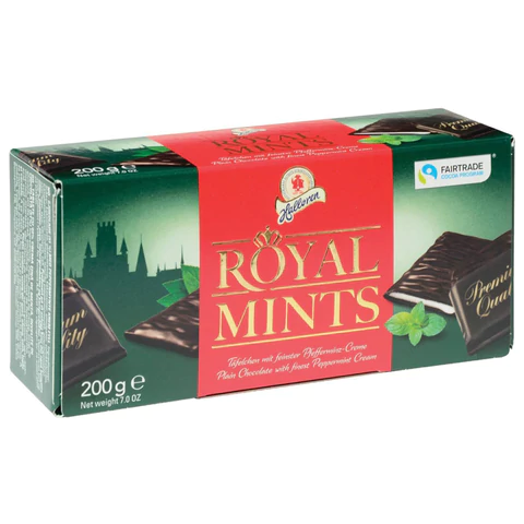 Шоколад порционный HALLOREN "Royal Mints" с мятной начинкой, 200 г, картонная коробка, 40659 622694 - МСК «Форвард»