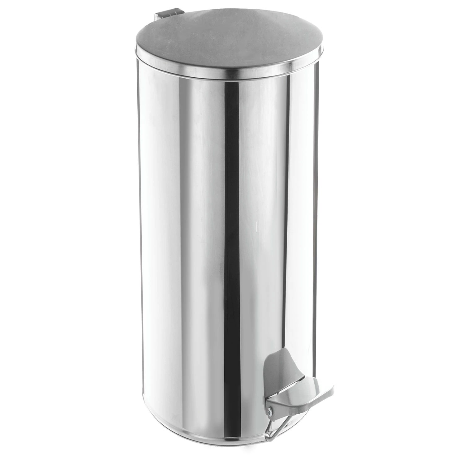 Урна для мусора с педалью, УСИЛЕННОЕ, ТИТАН, 50л, кольцо под мешок, нерж. сталь, хром, 607730