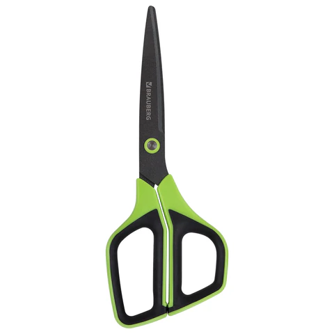 Ножницы BRAUBERG "JET Special", салатовые, 210 мм, 3-сторонняя заточка, тефлоновое покрытие, 238852