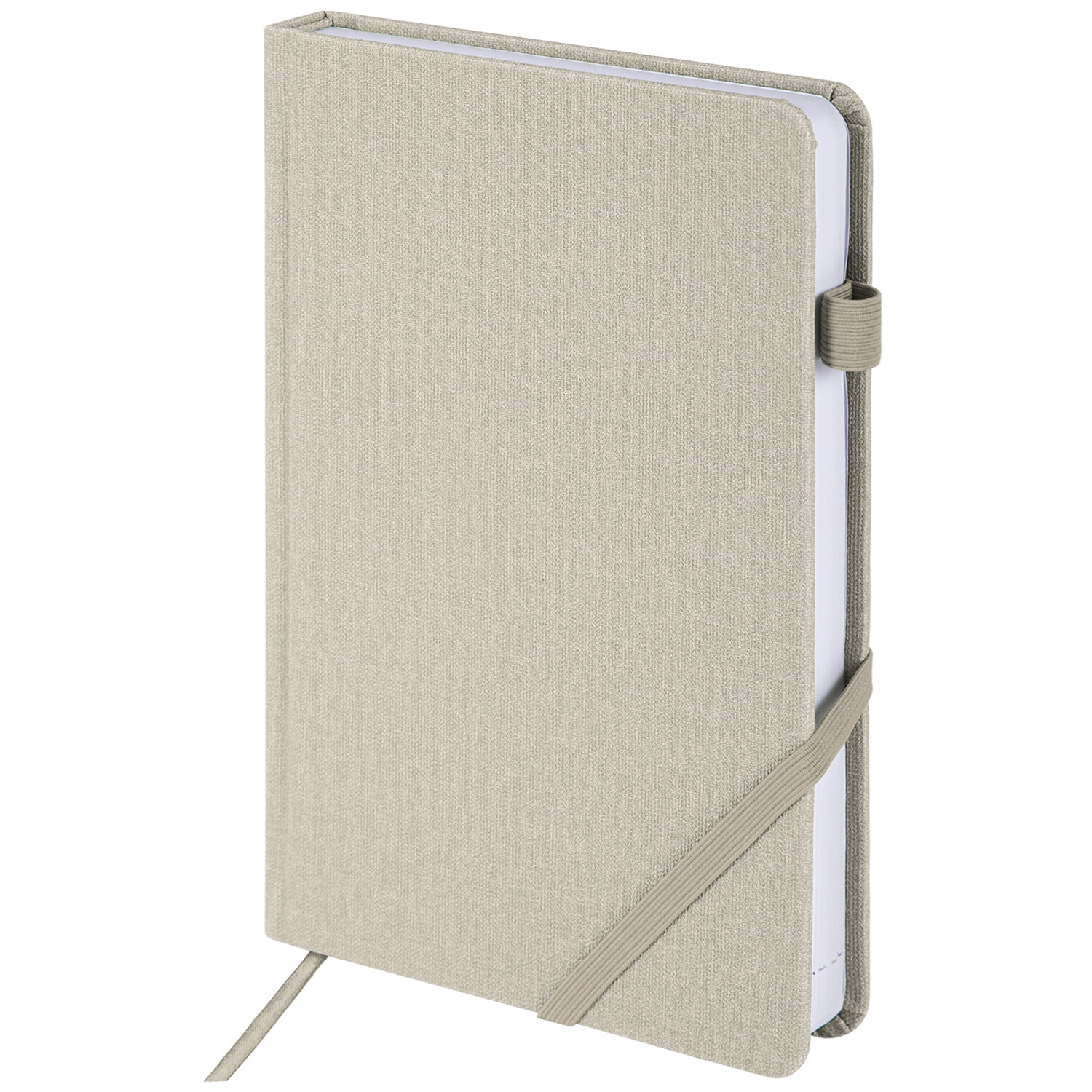 Ежедневник недатированный А5 138x213мм BRAUBERG Finest под кожу, резинка, 136л, бежевый, 111871