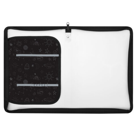 Папка для труда на молнии ЮНЛАНДИЯ А4, 1 отделение, откидная планка, органайзер, "Space driver", 273396 - МСК «Форвард»