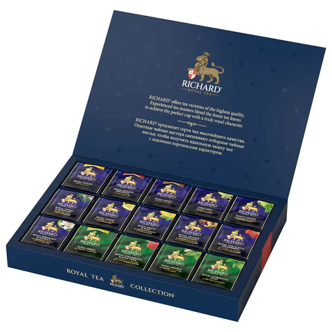 Чай RICHARD "Royal Tea Collection" ассорти 15 вкусов, НАБОР 120 пакетиков, 102273 624561 - МСК «Форвард»