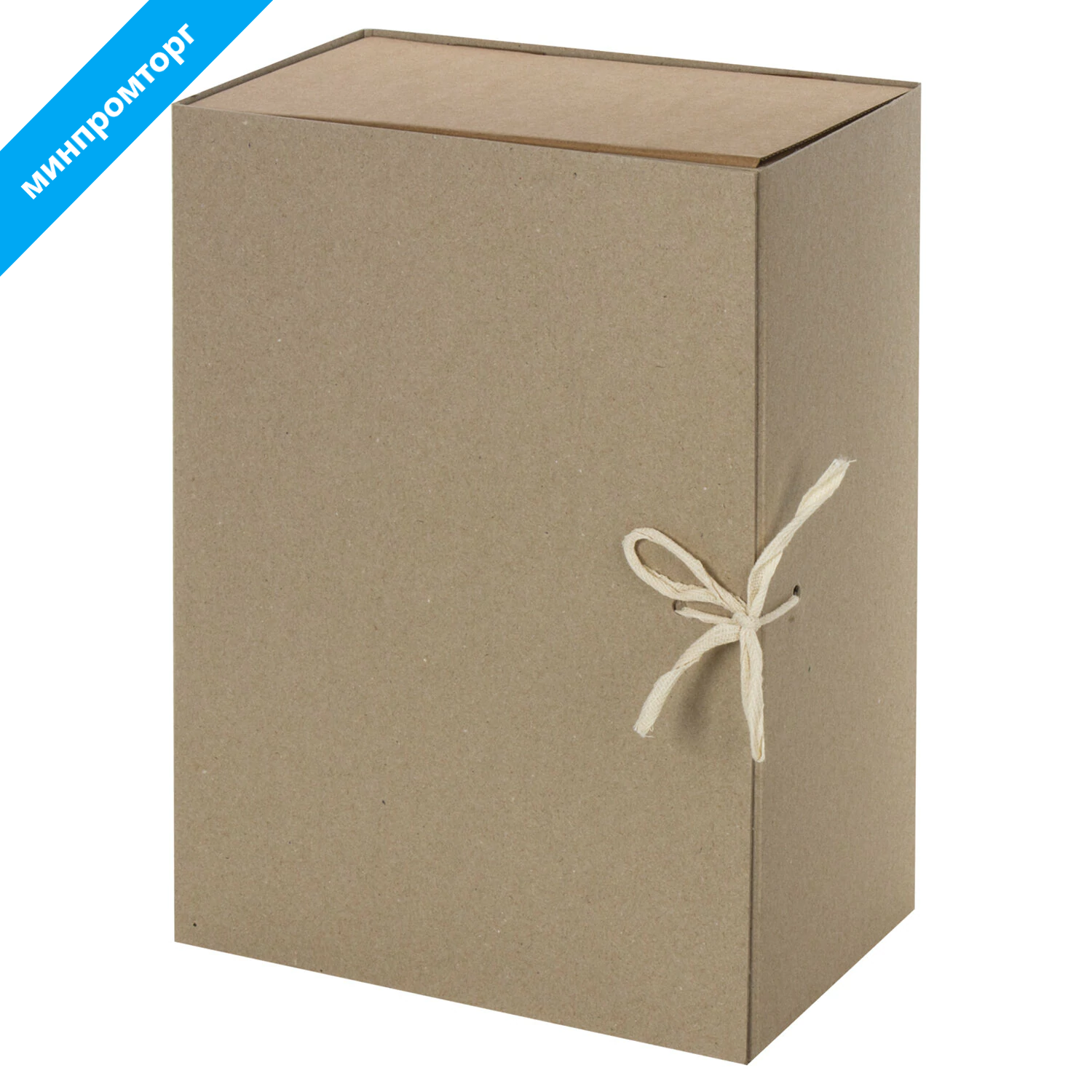 Короб архивный STAFF, А4 (240х330 мм), 100 мм, 2 завязки, переплетный картон, до 900 листов, минпромторг 111956