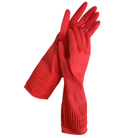 Перчатки МНОГОРАЗОВЫЕ латексные LAIMA, c ДЛИННОЙ МАНЖЕТОЙ 25 см, КРАСНЫЕ, размер L (большой), вес 80 г, 700530 - МСК «Форвард»